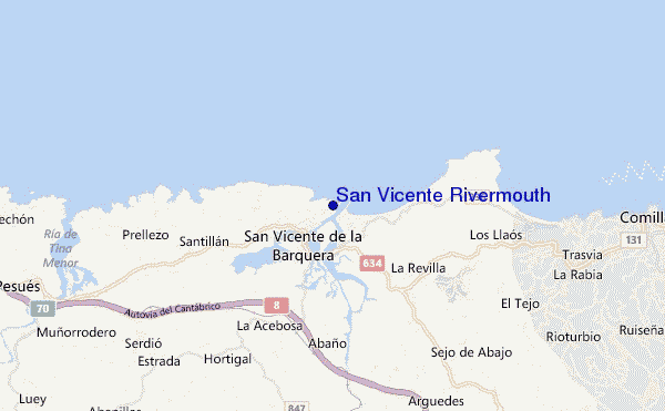 locatiekaart van San Vicente Rivermouth