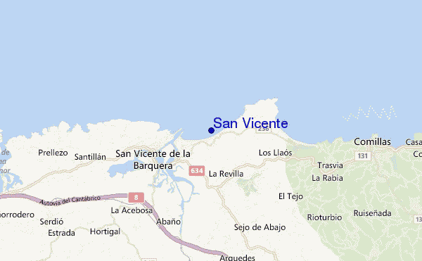 locatiekaart van San Vicente