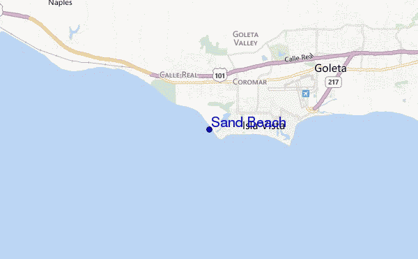 locatiekaart van Sand Beach