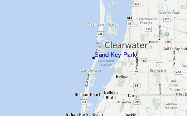 locatiekaart van Sand Key Park