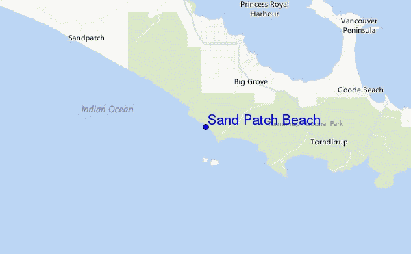 locatiekaart van Sand Patch Beach