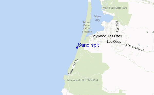 locatiekaart van Sand spit