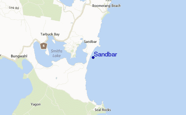 locatiekaart van Sandbar