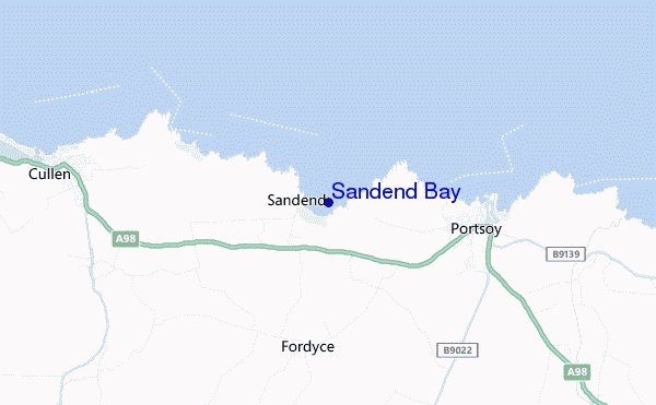 locatiekaart van Sandend Bay