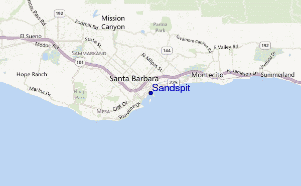 locatiekaart van Sandspit