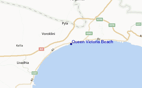 locatiekaart van Queen Victoria Beach