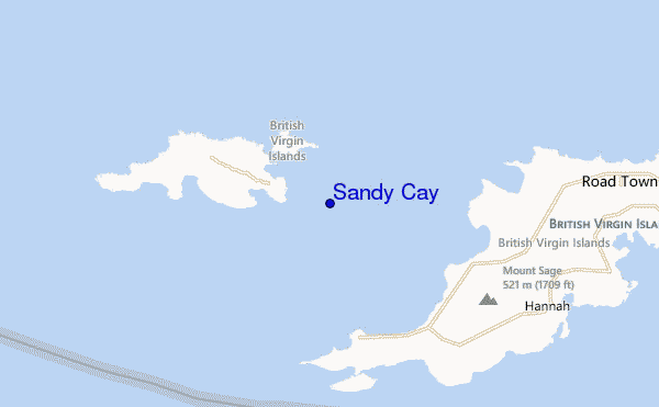 locatiekaart van Sandy Cay