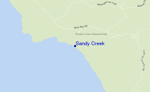 locatiekaart van Sandy Creek