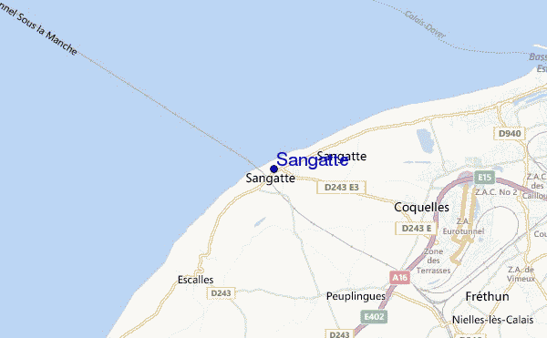 locatiekaart van Sangatte