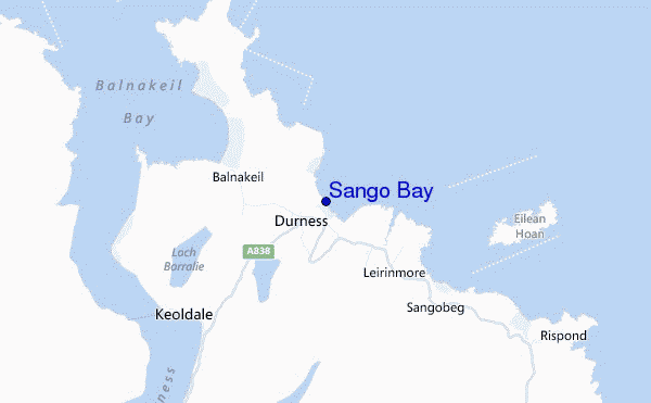 locatiekaart van Sango Bay