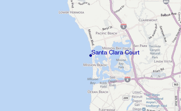 locatiekaart van Santa Clara Court
