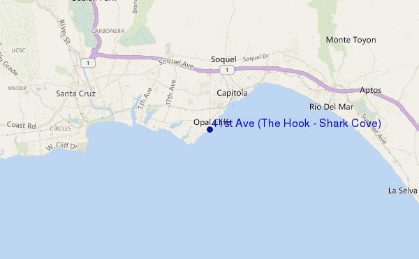 locatiekaart van 41st Ave (The Hook - Shark Cove)