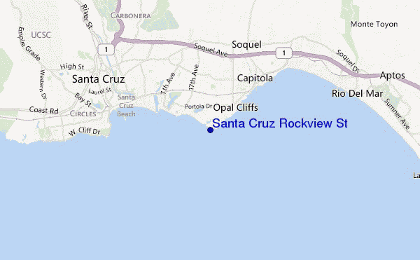 locatiekaart van Santa Cruz Rockview Street