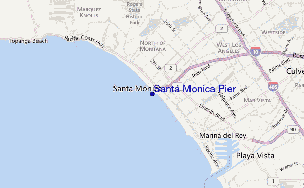 locatiekaart van Santa Monica Pier