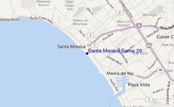 locatiekaart van Santa Monica Samo 20