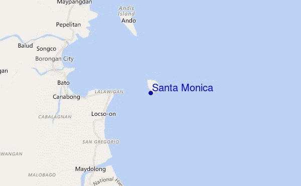 locatiekaart van Santa Monica