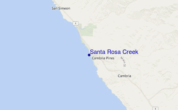 locatiekaart van Santa Rosa Creek