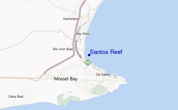 locatiekaart van Santos Reef