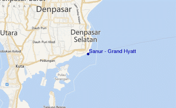 locatiekaart van Sanur - Grand Hyatt
