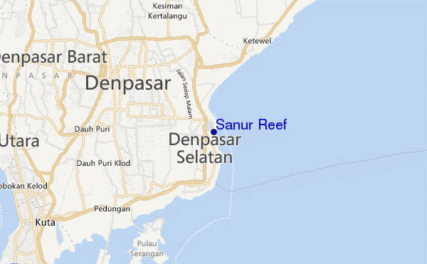 locatiekaart van Sanur Reef