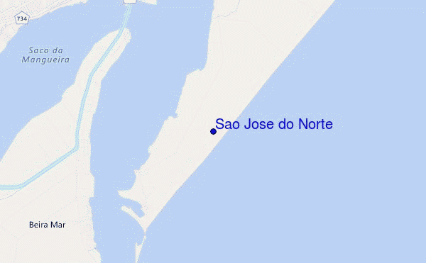 locatiekaart van Sao Jose do Norte