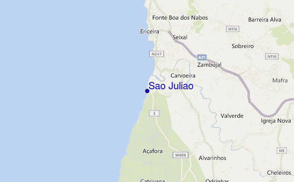locatiekaart van Sao Juliao