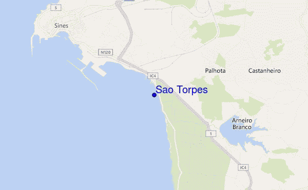 locatiekaart van Sao Torpes