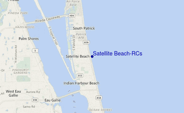 locatiekaart van Satellite Beach/RCs