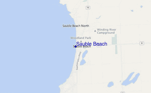 locatiekaart van Sauble Beach