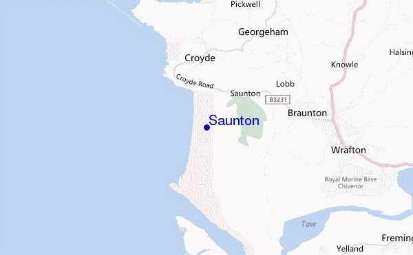 locatiekaart van Saunton