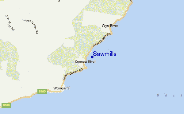 locatiekaart van Sawmills