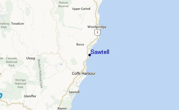Sawtell Location Map