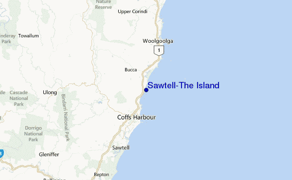 Sawtell-The Island Location Map