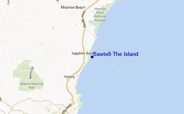 locatiekaart van Sawtell-The Island