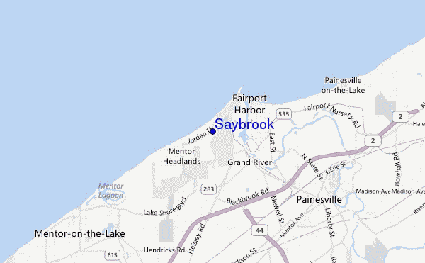 locatiekaart van Saybrook
