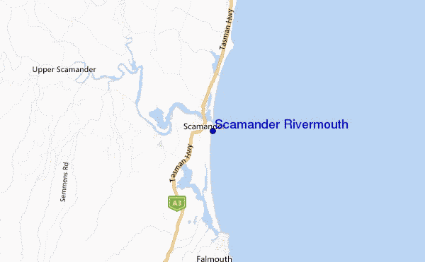 locatiekaart van Scamander Rivermouth