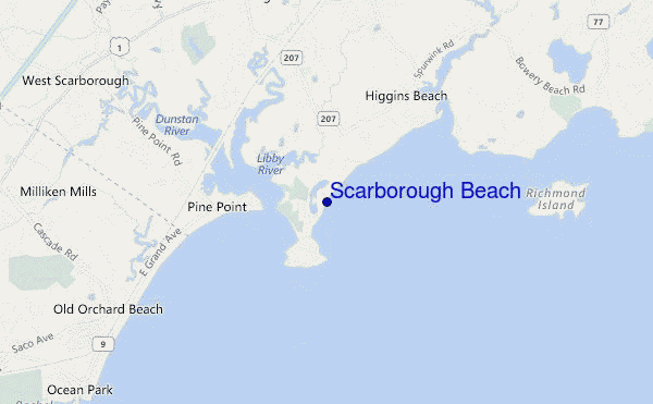 locatiekaart van Scarborough Beach