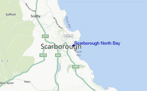 locatiekaart van Scarborough North Bay