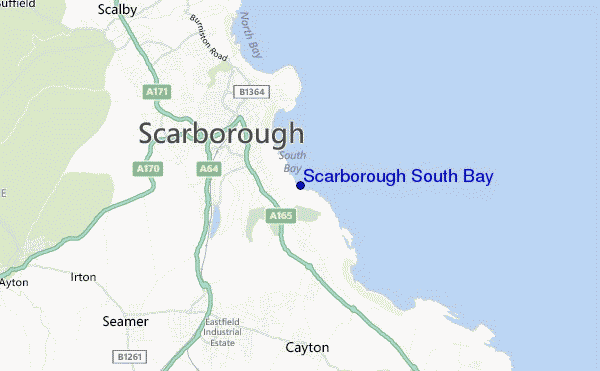 locatiekaart van Scarborough South Bay