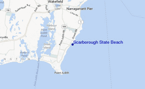 locatiekaart van Scarborough State Beach