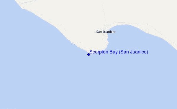 locatiekaart van Scorpion Bay (San Juanico)