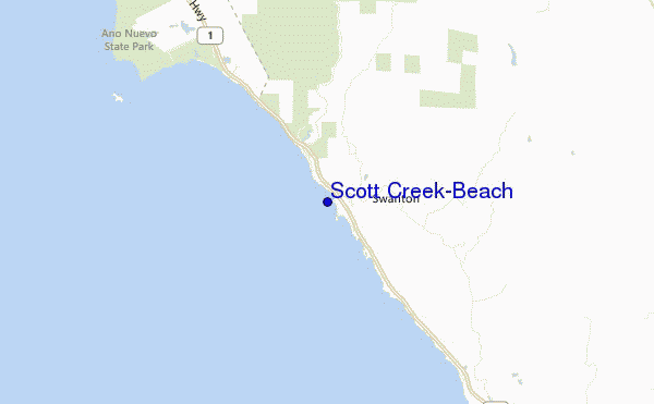 locatiekaart van Scott Creek-Beach