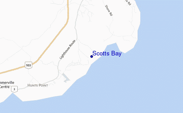 locatiekaart van Scotts Bay