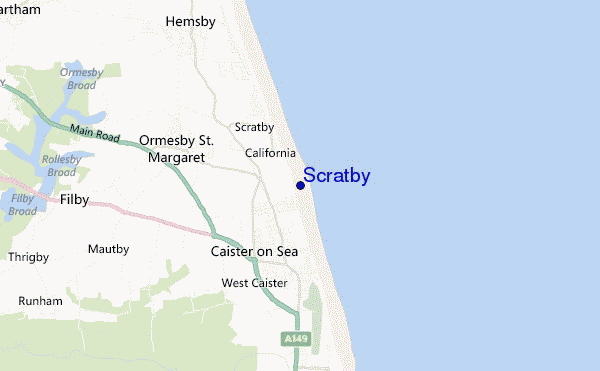locatiekaart van Scratby