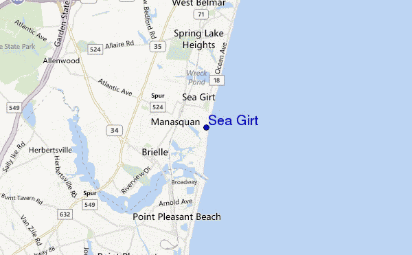 locatiekaart van Sea Girt