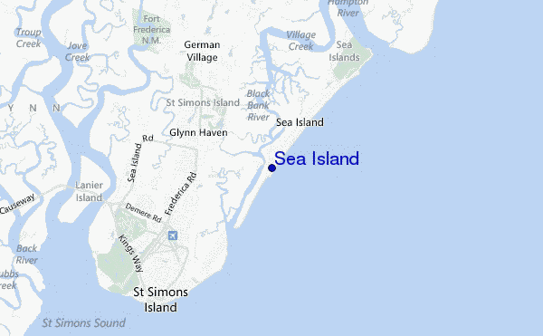 locatiekaart van Sea Island