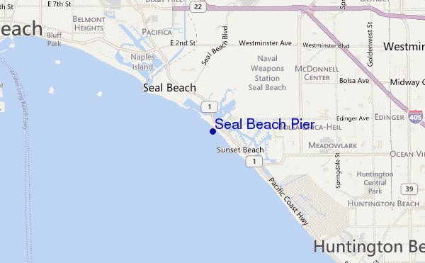 locatiekaart van Seal Beach Pier