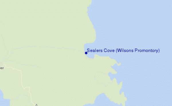 locatiekaart van Sealers Cove (Wilsons Promontory)