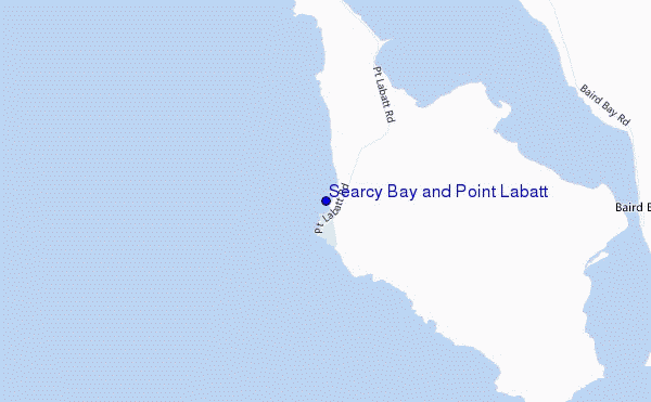 locatiekaart van Searcy Bay and Point Labatt