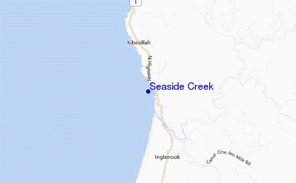 locatiekaart van Seaside Creek